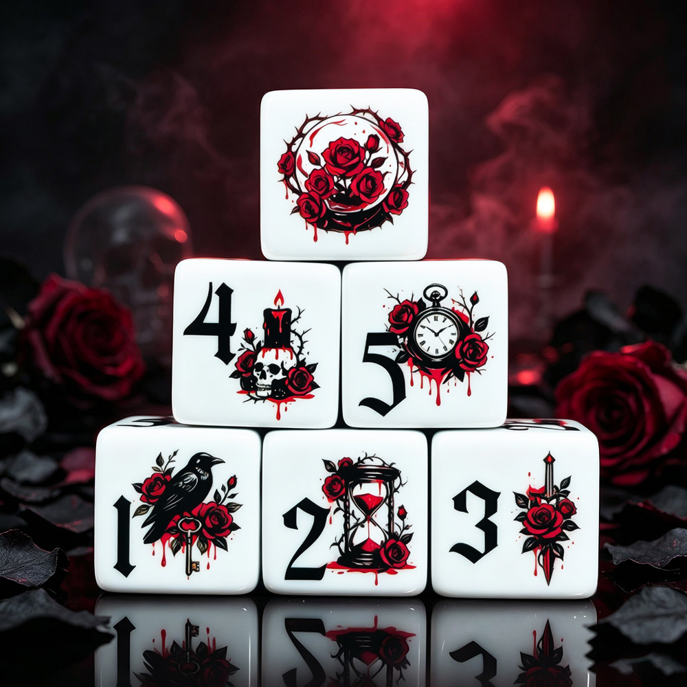 Board Game Dnd - 12 dados acrílicos D6 de 16