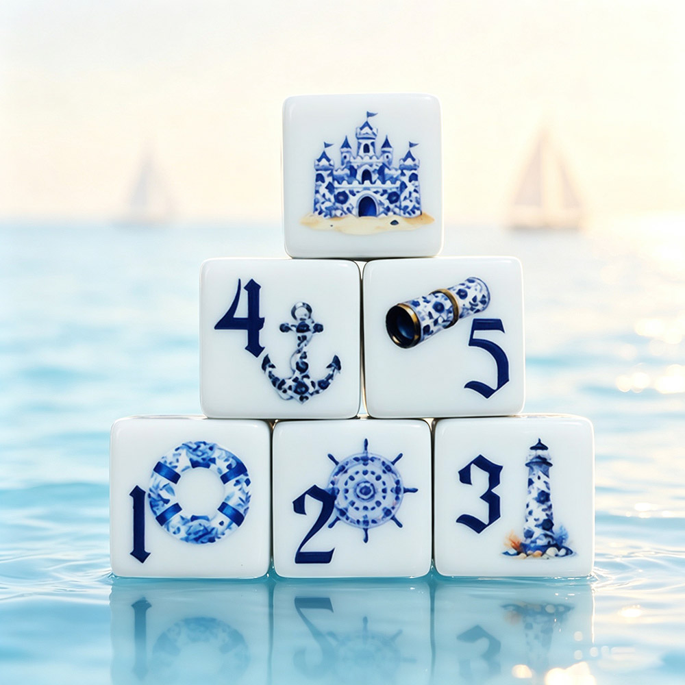 Board Game Dnd - 12 dados acrílicos náuticos azules de